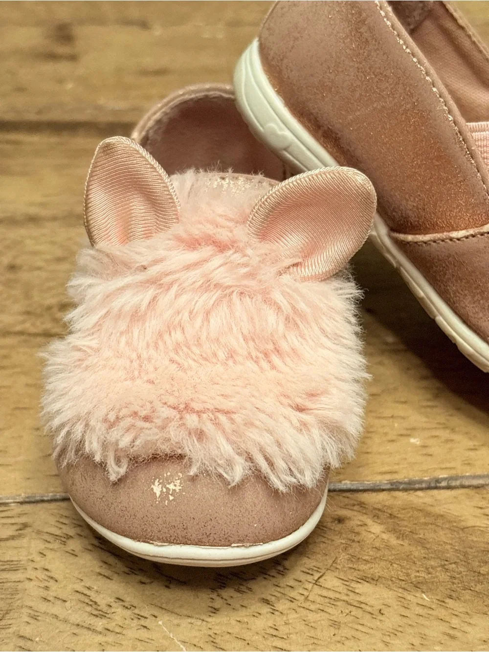 Pink Fuzzy Bunny Slip-On Shoe by Cat & Jack size toddler 5
